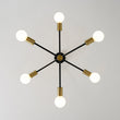 Load image into Gallery viewer, Farmhouze Light - Modern 6 - Light Metal Sputnik Linear Chandelier - Chandelier - Black+Brass - 
