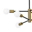 Load image into Gallery viewer, Farmhouze Light - Modern 6 - Light Metal Sputnik Linear Chandelier - Chandelier - Black+Brass - 
