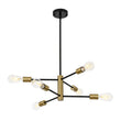 Load image into Gallery viewer, Farmhouze Light - Modern 6 - Light Metal Sputnik Linear Chandelier - Chandelier - Black+Brass - 
