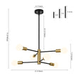 Load image into Gallery viewer, Farmhouze Light - Modern 6 - Light Metal Sputnik Linear Chandelier - Chandelier - Black+Brass - 
