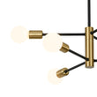 Load image into Gallery viewer, Farmhouze Light - Modern 6 - Light Metal Sputnik Linear Chandelier - Chandelier - Black+Brass - 
