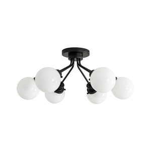 Farmhouze Light - Modern 6 - Light White Glass Globe Sputnik Ceiling Light - Ceiling Light - 4 Bulbs - 