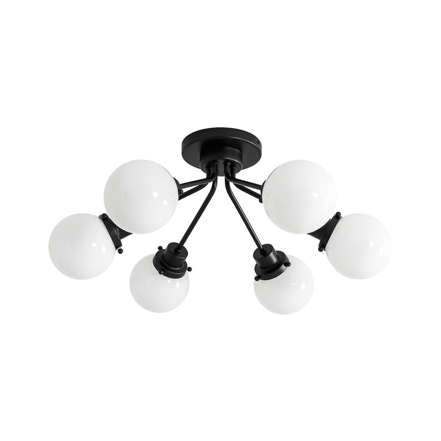 Farmhouze Light - Modern 6 - Light White Glass Globe Sputnik Ceiling Light - Ceiling Light - 4 Bulbs - 