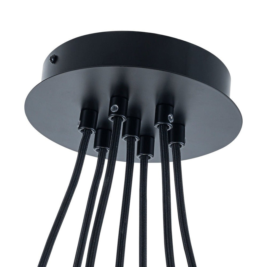 Farmhouze Light - Modern 7 - Light Clear Glass Cluster Oval Globe Chandelier - Chandelier - Black - 