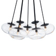 Load image into Gallery viewer, Farmhouze Light - Modern 7 - Light Clear Glass Cluster Oval Globe Chandelier - Chandelier - Black - 
