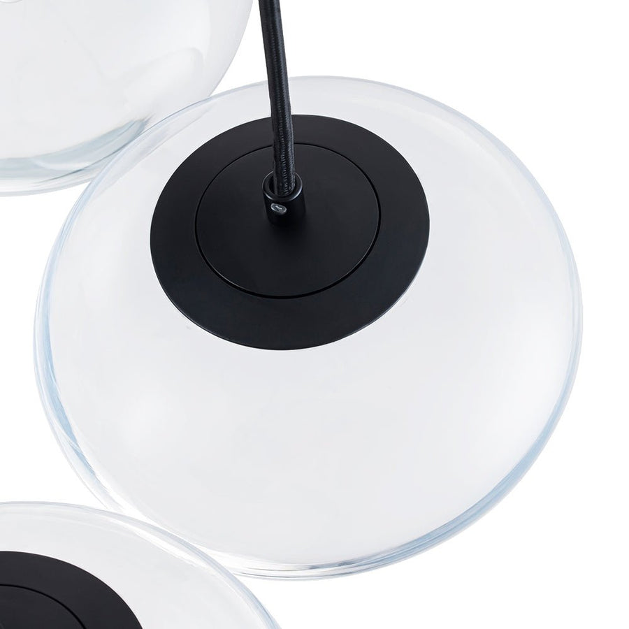 Farmhouze Light - Modern 7 - Light Clear Glass Cluster Oval Globe Chandelier - Chandelier - Black - 