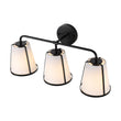 Load image into Gallery viewer, Farmhouze Light - Modern Beige Fabric Shade 3 - Light Vanity Wall Lamp - Wall Sconce - Black - 
