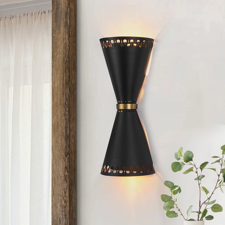 Farmhouze Light - Modern Black Up and Down Cone Flush Mount Wall Sconce - Wall Sconce - 1 Pack - 