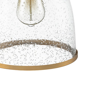 Farmhouze Light - Modern Brass 1 - Light Seeded Glass Bell Kitchen Pendant - Pendant - Seeded Glass - 