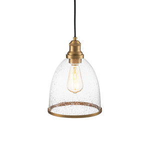 Farmhouze Light - Modern Brass 1 - Light Seeded Glass Bell Kitchen Pendant - Pendant - Seeded Glass - 