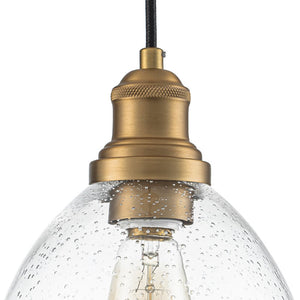 Farmhouze Light - Modern Brass 1 - Light Seeded Glass Bell Kitchen Pendant - Pendant - Seeded Glass - 