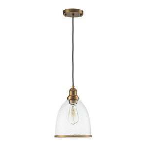 Farmhouze Light - Modern Brass 1 - Light Seeded Glass Bell Kitchen Pendant - Pendant - Seeded Glass - 