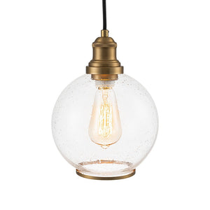 Farmhouze Light - Modern Brass 1 - Light Seeded Glass Globe Pendant - Pendant - Seeded Glass - 