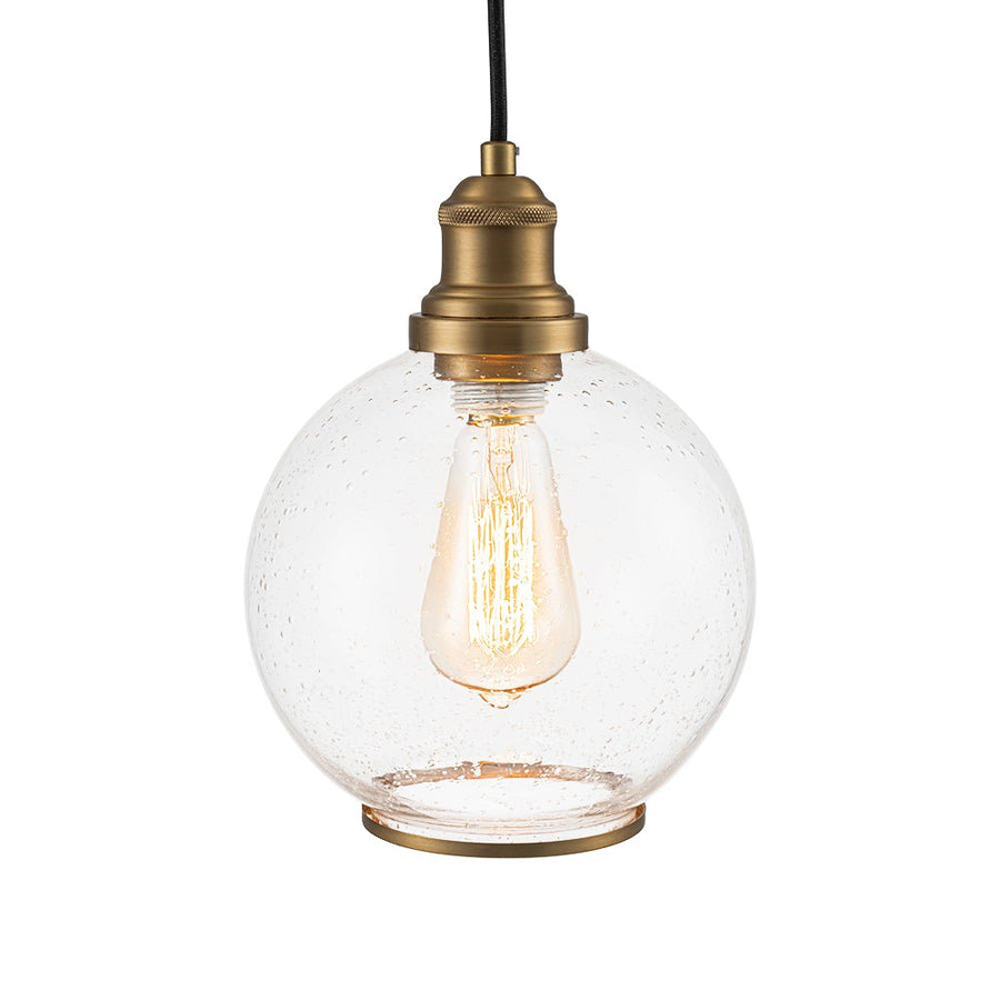 Farmhouze Light - Modern Brass 1 - Light Seeded Glass Globe Pendant - Pendant - Seeded Glass - 