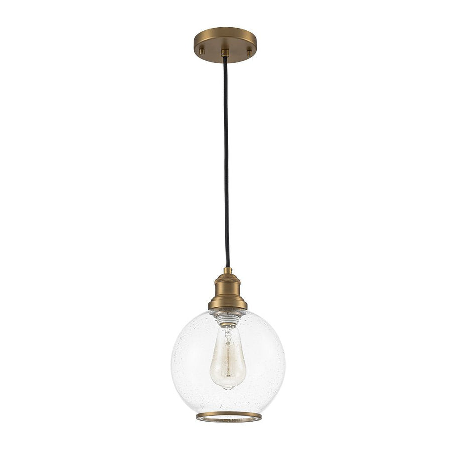 Farmhouze Light - Modern Brass 1 - Light Seeded Glass Globe Pendant - Pendant - Seeded Glass - 