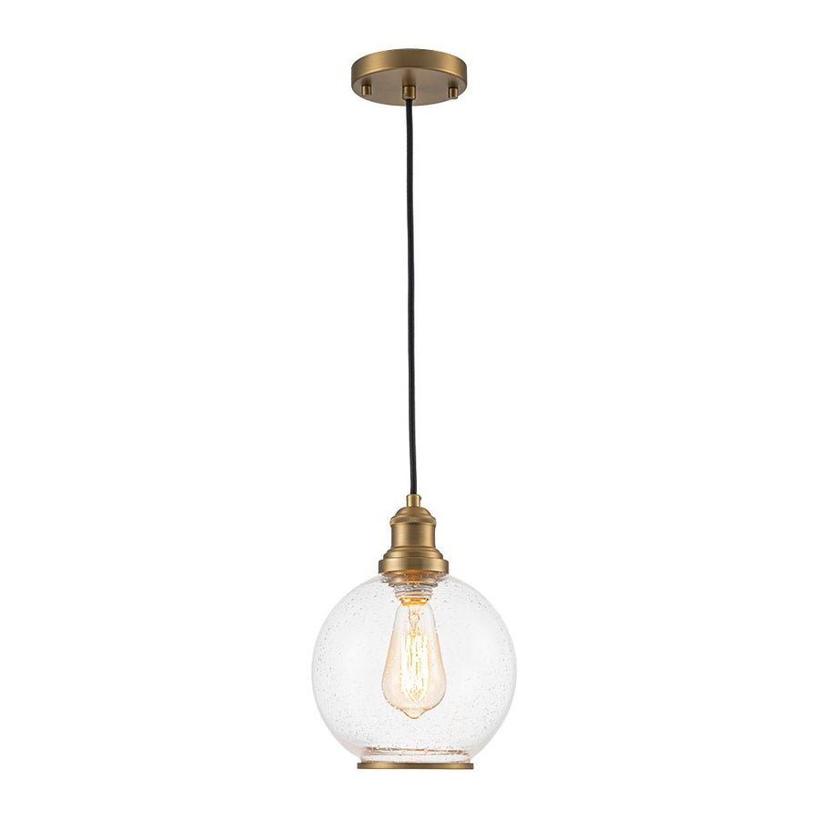 Farmhouze Light - Modern Brass 1 - Light Seeded Glass Globe Pendant - Pendant - Seeded Glass - 