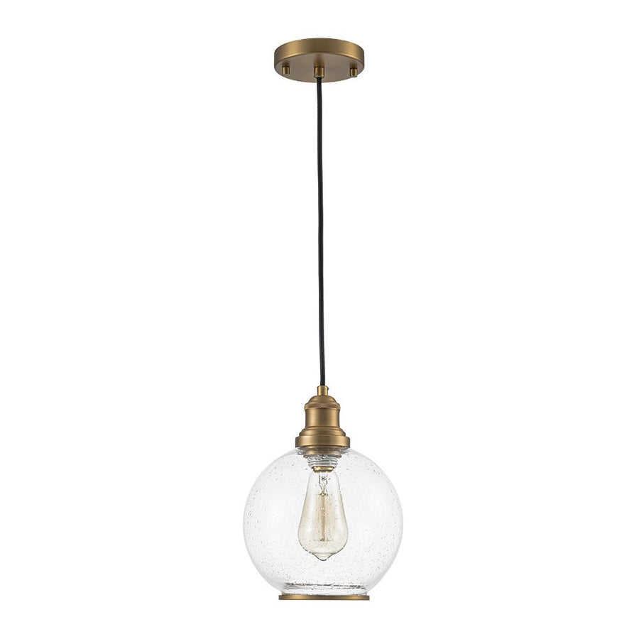 Farmhouze Light - Modern Brass 1 - Light Seeded Glass Globe Pendant - Pendant - Seeded Glass - 