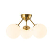 Load image into Gallery viewer, Farmhouze Light - Modern Brass 3 - Light Rounded Glass Sphere Ceiling Fixture - Ceiling Light - Transparent Glass - 
