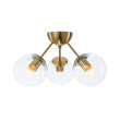 Load image into Gallery viewer, Farmhouze Light - Modern Brass 3 - Light Rounded Glass Sphere Ceiling Fixture - Ceiling Light - Transparent Glass - 

