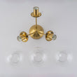 Load image into Gallery viewer, Farmhouze Light - Modern Brass 3 - Light Rounded Glass Sphere Ceiling Fixture - Ceiling Light - Transparent Glass - 
