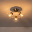 Load image into Gallery viewer, Farmhouze Light - Modern Brass 3 - Light Rounded Glass Sphere Ceiling Fixture - Ceiling Light - Transparent Glass - 
