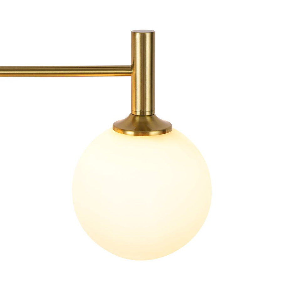 Farmhouze Light - Modern Brass 4 - Light Glass Globe Bathroom Vanity Light - Chandelier - Opal - 