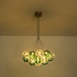 Load image into Gallery viewer, Farmhouze Light - Modern Brass Cluster Glass Globe Blue Bubble Chandelier - Chandelier - Green - 
