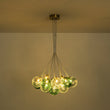 Load image into Gallery viewer, Farmhouze Light - Modern Brass Cluster Glass Globe Blue Bubble Chandelier - Chandelier - Green - 
