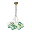 Load image into Gallery viewer, Farmhouze Light - Modern Brass Cluster Glass Globe Blue Bubble Chandelier - Chandelier - Green - 
