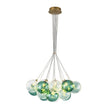 Load image into Gallery viewer, Farmhouze Light - Modern Brass Cluster Glass Globe Blue Bubble Chandelier - Chandelier - Green - 
