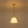 Load image into Gallery viewer, Farmhouze Light-Modern Brass Fabric Round Tapered Lantern Chandelier-Chandelier-Brass-
