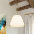 Load image into Gallery viewer, Farmhouze Light-Modern Brass Fabric Round Tapered Lantern Chandelier-Chandelier-Brass-

