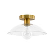 Load image into Gallery viewer, Farmhouze Light - Modern Brass Round Glass Dome Single Ceiling Light - Ceiling Light - Brass - 

