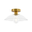 Load image into Gallery viewer, Farmhouze Light - Modern Brass Round Glass Dome Single Ceiling Light - Ceiling Light - Brass - 
