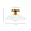 Load image into Gallery viewer, Farmhouze Light - Modern Brass Round Glass Dome Single Ceiling Light - Ceiling Light - Brass - 
