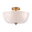 Load image into Gallery viewer, Farmhouze Light - Modern Brass Single Glossy Milk Cloudy Glass Ceiling Light - Ceiling Light - Brass - 
