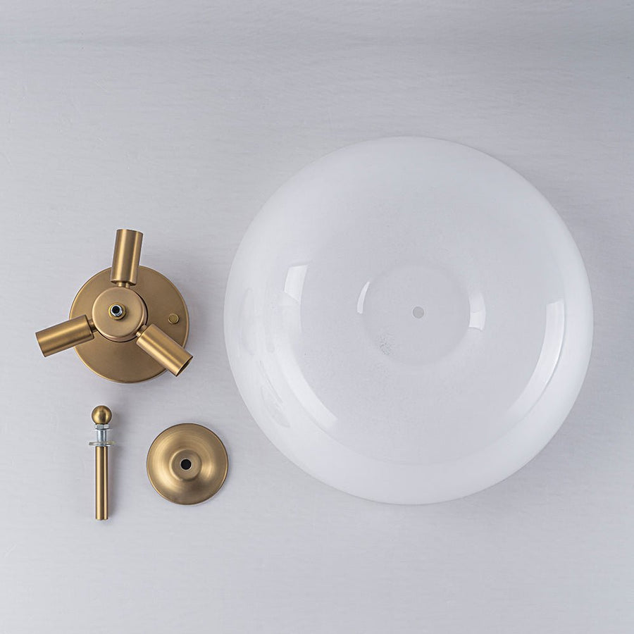 Farmhouze Light - Modern Brass Single Glossy Milk Cloudy Glass Ceiling Light - Ceiling Light - Brass - 