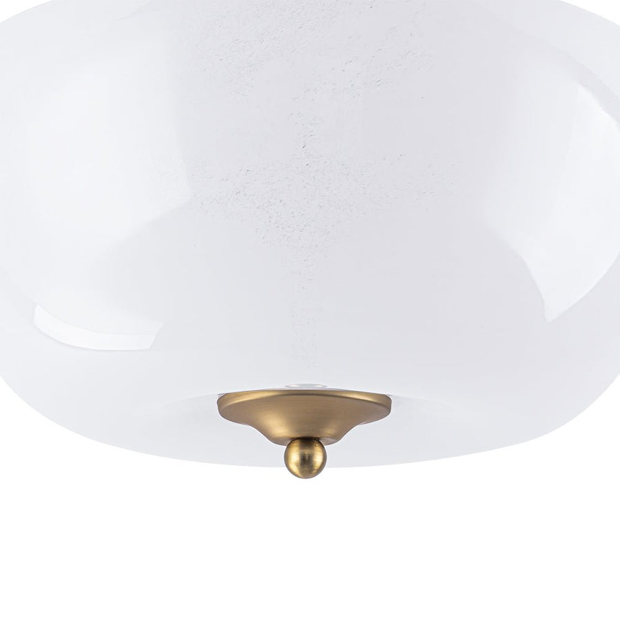Farmhouze Light - Modern Brass Single Glossy Milk Cloudy Glass Ceiling Light - Ceiling Light - Brass - 