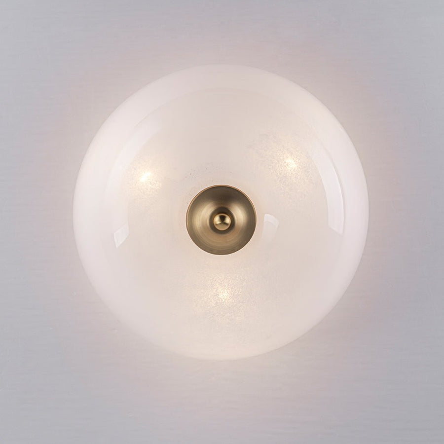 Farmhouze Light - Modern Brass Single Glossy Milk Cloudy Glass Ceiling Light - Ceiling Light - Brass - 