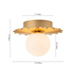 Load image into Gallery viewer, Farmhouze Light-Modern Brass Single White Glass Globe Semi Flush Mount-Ceiling Light-Brass-

