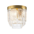 Load image into Gallery viewer, Farmhouze Light-Modern Brass Tiered Textured Glass Linear Island Flush Mount-Ceiling Light-25.6 in-
