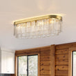 Load image into Gallery viewer, Farmhouze Light-Modern Brass Tiered Textured Glass Linear Island Flush Mount-Ceiling Light-25.6 in-
