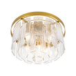 Load image into Gallery viewer, Farmhouze Light-Modern Brass Tiered Textured Glass Round Flush Mount-Ceiling Light-15.7 in-
