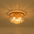 Load image into Gallery viewer, Farmhouze Light-Modern Brass Tiered Textured Glass Round Flush Mount-Ceiling Light-15.7 in-
