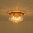 Load image into Gallery viewer, Farmhouze Light-Modern Brass Tiered Textured Glass Round Flush Mount-Ceiling Light-15.7 in-
