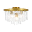 Load image into Gallery viewer, Farmhouze Light-Modern Brass Tiered Textured Glass Round Flush Mount-Ceiling Light-15.7 in-

