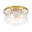 Load image into Gallery viewer, Farmhouze Light-Modern Brass Tiered Textured Glass Round Flush Mount-Ceiling Light-15.7 in-
