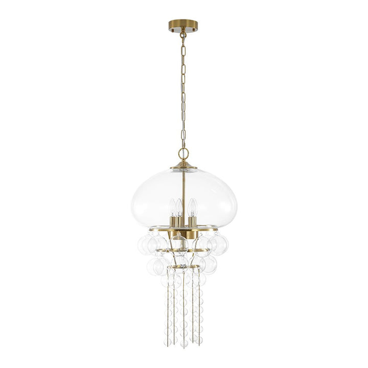 Farmhouze Light - Modern Brushed Brass Glam Glass Bubble Jellyfish Chandelier - Chandelier - Brass - 