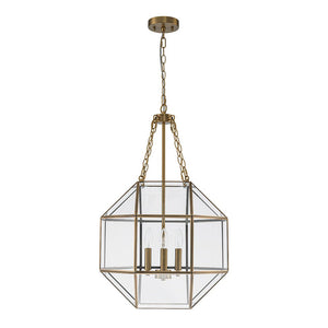 Farmhouze Light - Modern Candle Style Glass Geometric Cage Chandelier - Chandelier - 3 - Light - 