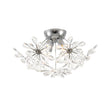 Load image into Gallery viewer, Farmhouze Light - Modern Crystal Floral Firework Starburst Semi Flush Mount - Ceiling Light - Chrome - 
